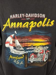 Vintage Harley Davidson Annapolis MD Men's Size XL Black T-Shirt 1996 EUC